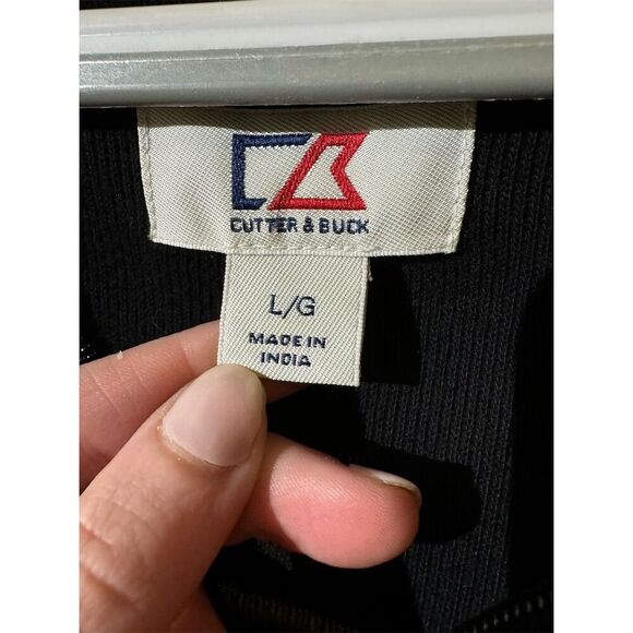 Cutter & Buck Mens Black 1/4 Zip Mock Neck Pullover Sweater L Casual Streetwear - Picture 4 of 8